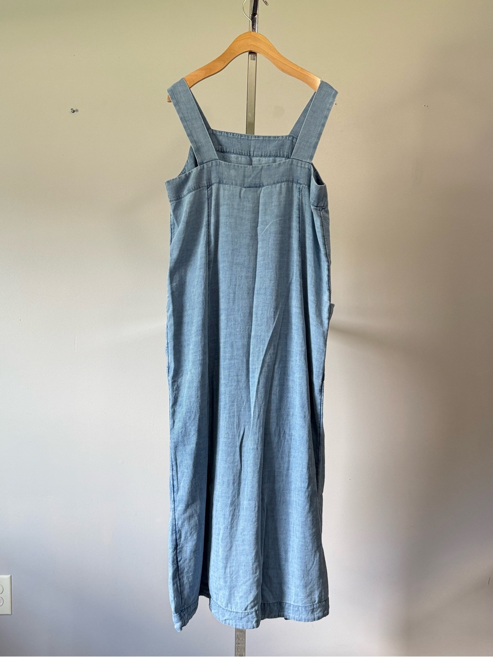 Pure Jill Indigo J Jill 100% Cotton Apron Pinafore Jumper Maxi Dress M - Picture 9 of 14